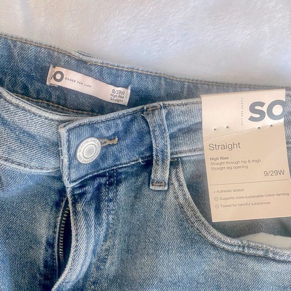 SO High Rise Straight Leg Jeans - Size 9 - Picture 2 of 2